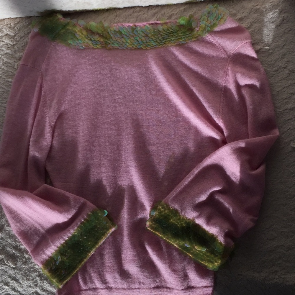 Cashmere Sweater by Armand Diradourian Paillettes - Picture 7 of 8